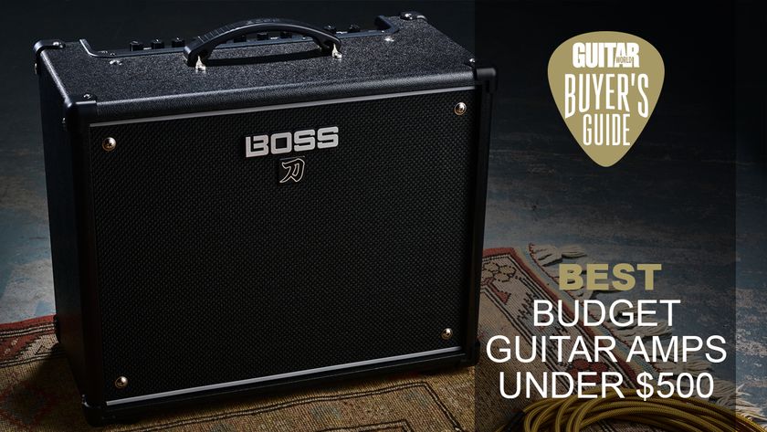 A Boss Katana 50 Gen 3 guitar amp on a rug