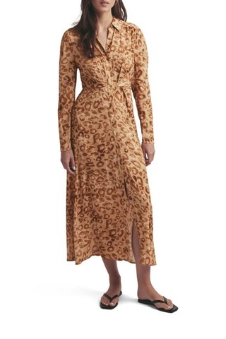 The Icon Leopard Print Long Sleeve Dress