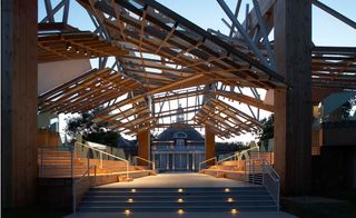 The wooden structure of the pavilion in 2008