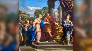 17th century - Caesar gives Cleopatra on the throne of Egypt, 1637 - Pierre de Cortone oil on canvas