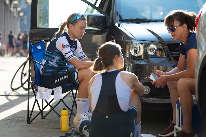 Trek-Segafredo's Tayler Wiles and teammate &ndash; and eventual winner &ndash; Ruth Winder talk tactics ahead of the 2019 women's US road race championships