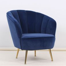 navy colour with shelby chair and white background