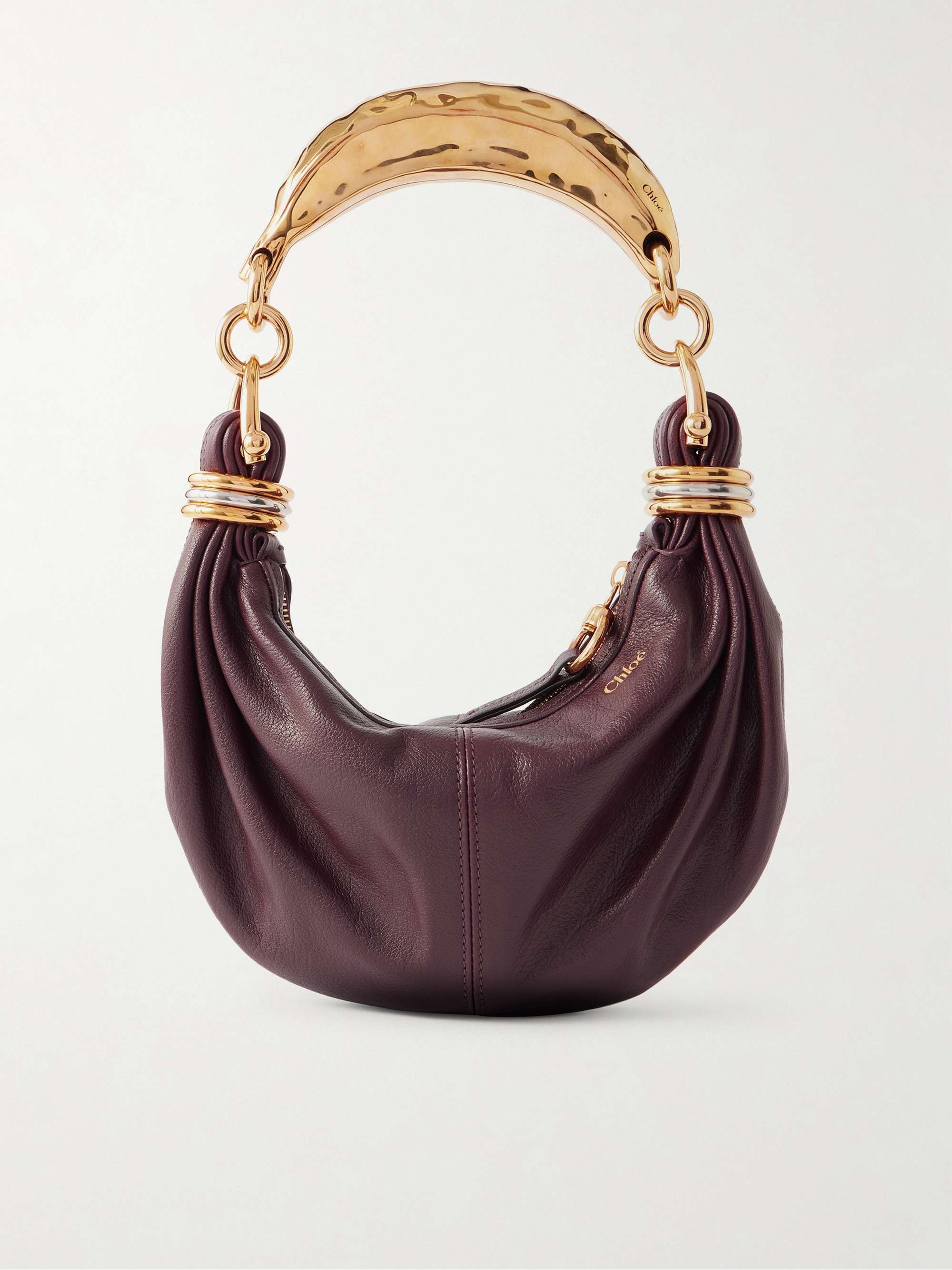 Bracelet Embellished Textured-Leather Shoulder Bag