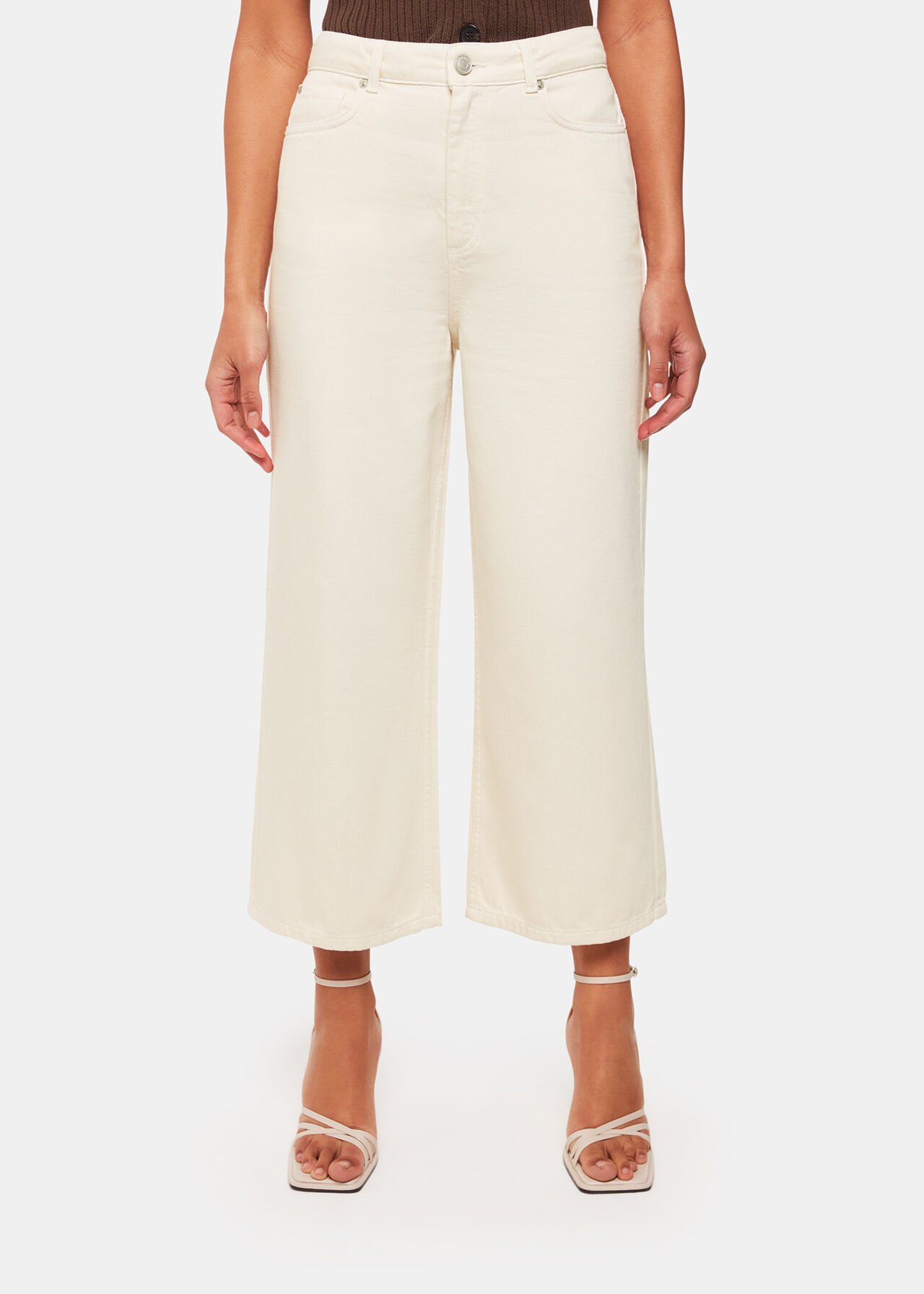 White Wide Leg Cropped Jean