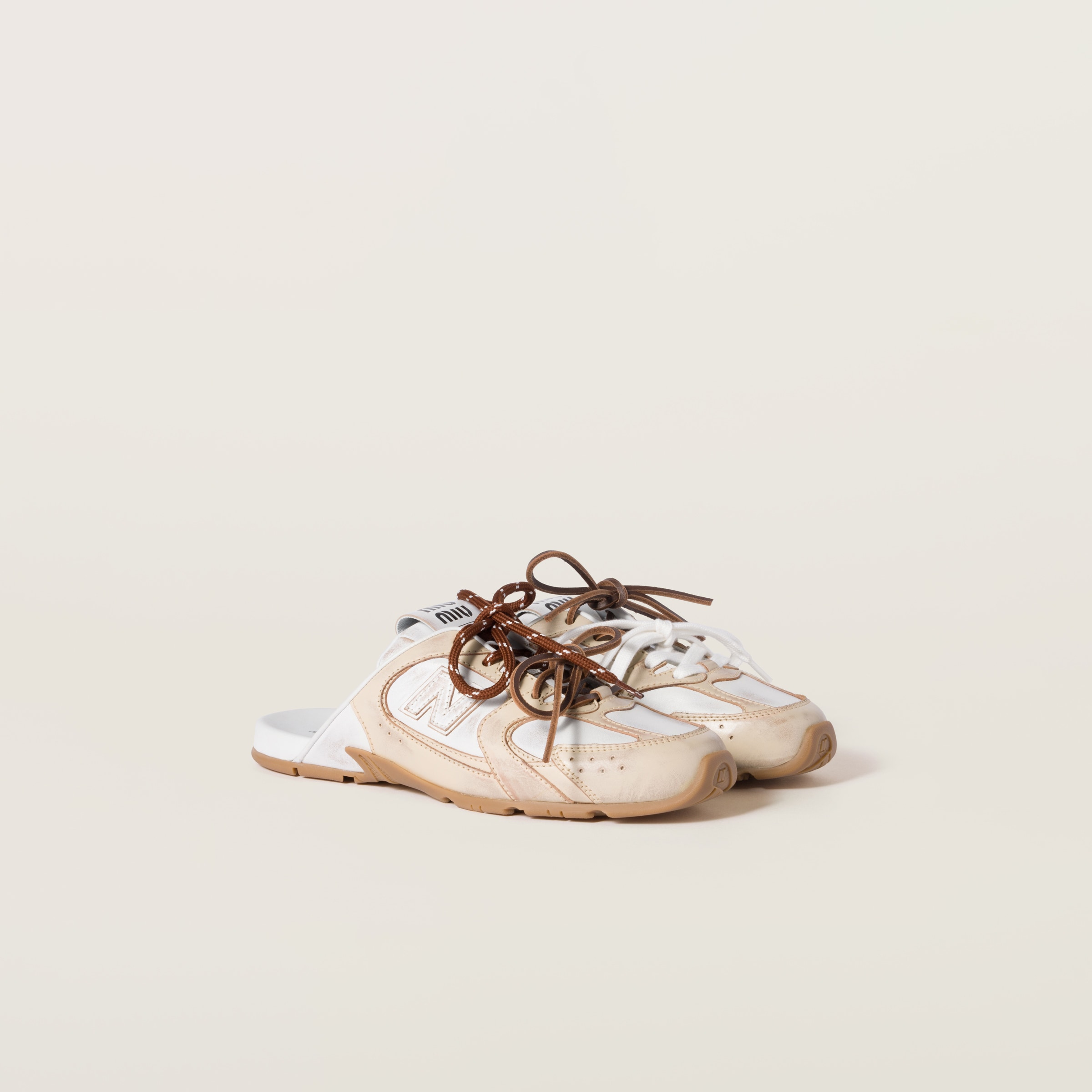 New Balance X Miu Miu 530 Sl Deco Calf Leather Mules