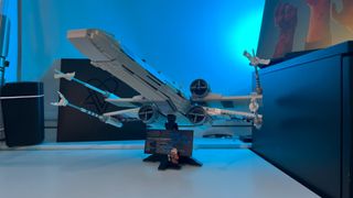 Lego Star Wars UCS X-Wing Starfighter 75355-ship on stand (16 by 9).