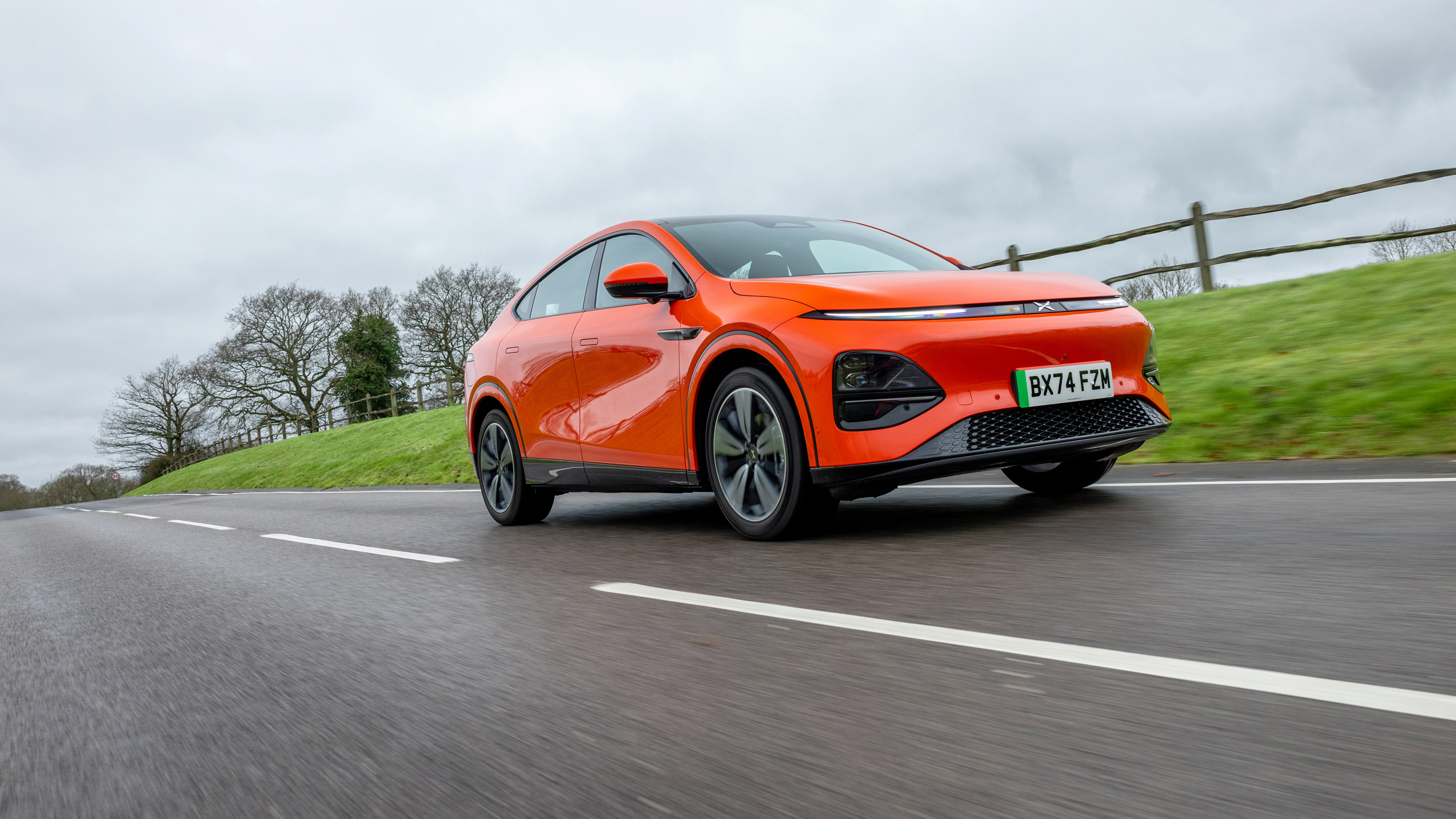 The Xpeng G6 car on the road