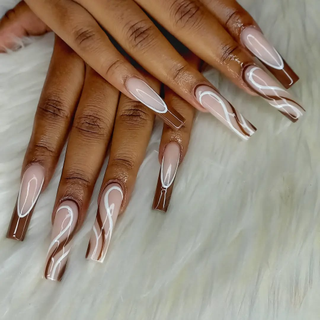 swirling brown nails