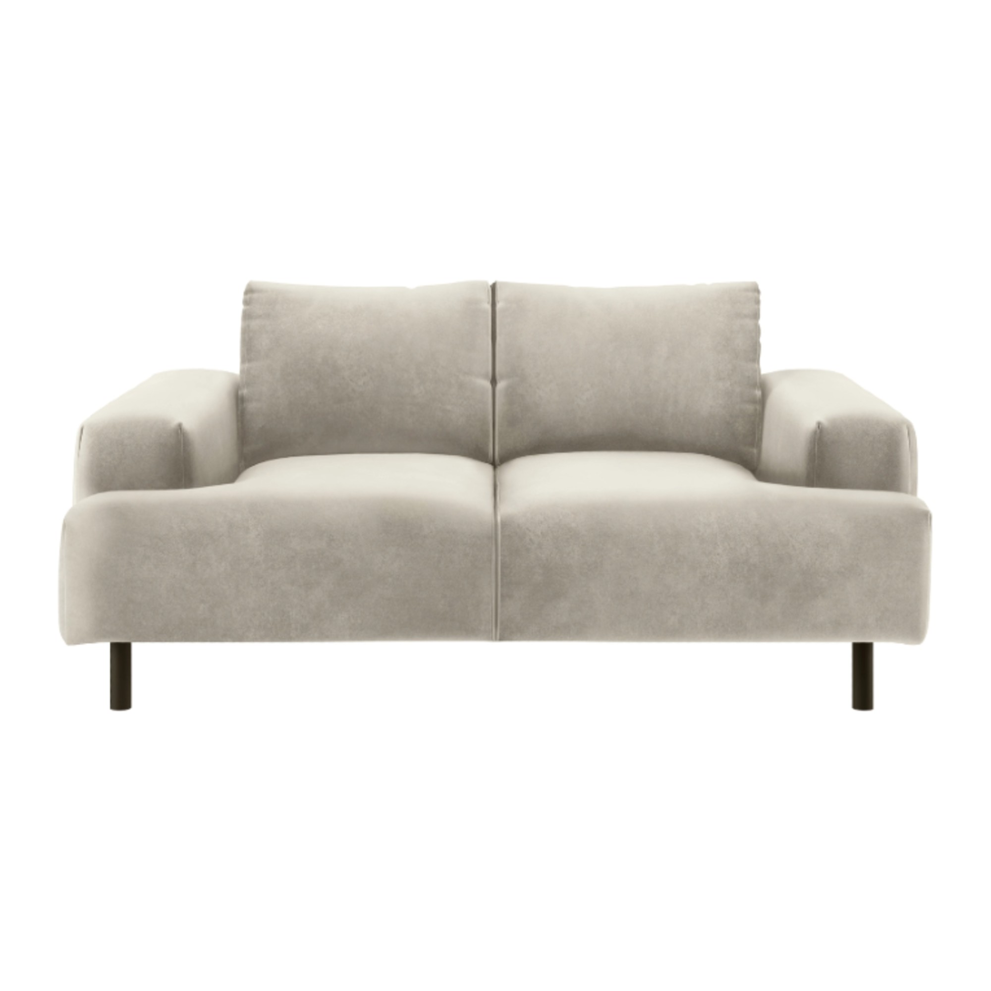 Habitat Julien Velvet 2 Seater Sofa - Natural