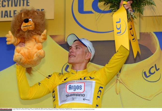 Marcel Kittel in the first yellow jersey of 2013