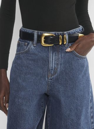 Aritzia, Legendary Solid Brass Leather Wide Belt