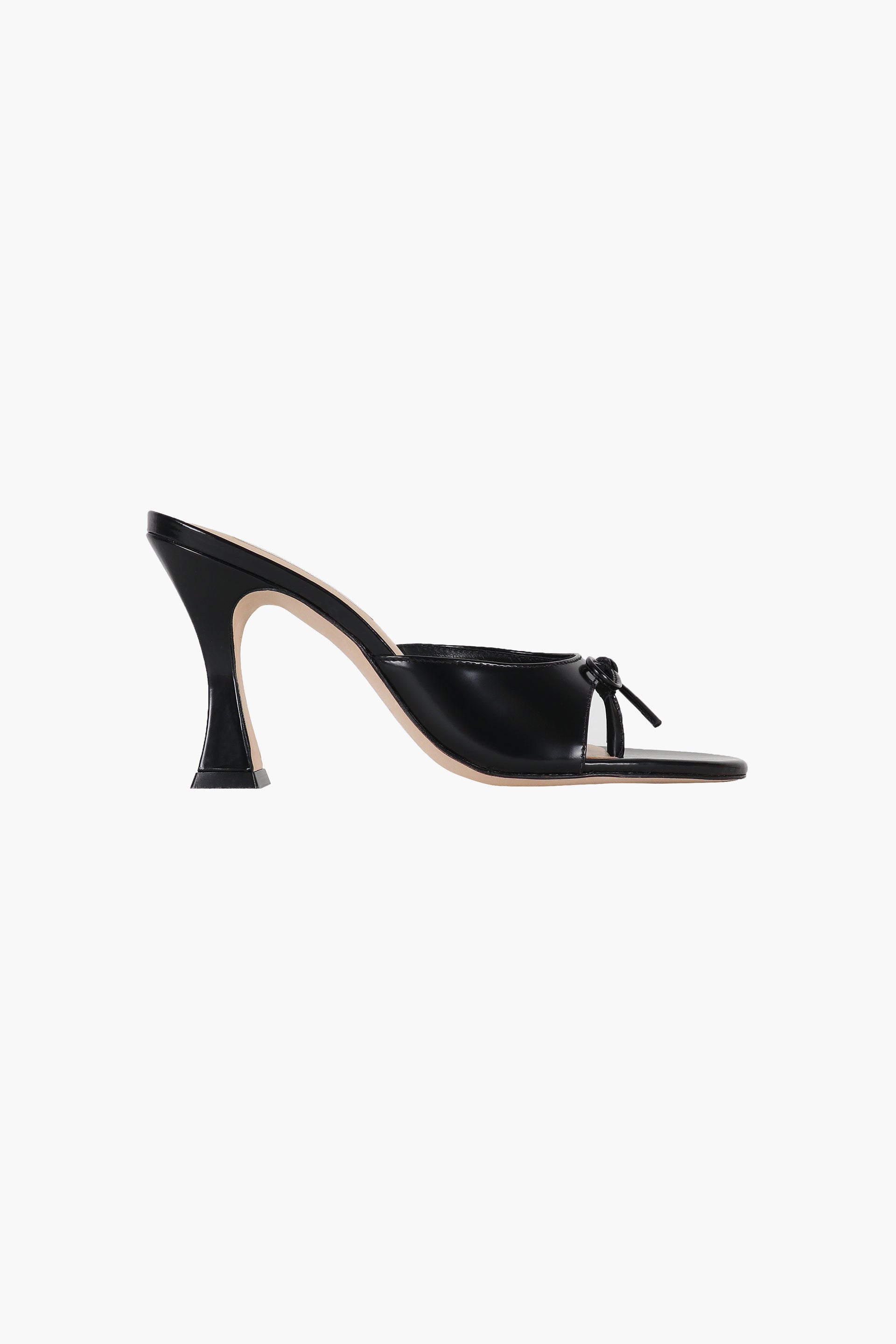 Thong Mule 90 in Black Spazzolato