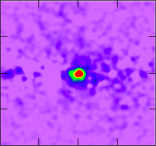 Image of excess gamma rays seen around the center of the Milky Way galaxy, detected by the Fermi Gamma-Ray Space Telescope. Physicists believe these gamma rays are generated when dark matter particles collide and annihilate — in the process releasing huge amounts of energy in the form of gamma rays, the most energetic form of light. The direct detection of these gamma rays could therefore be an indirect detection of dark matter, researchers say. The colors in the image describe the intensity of gamma rays that researchers attribute to a dark matter signal. The orange and yellow regions surrounding the Galactic Center are the brightest.