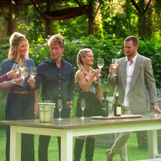 Vanelle Fenmou, Justin Silberman, Erin Timm, Tristan Davis, Theresa Demaria, John Merrill in episode 101 of Age of Attraction.