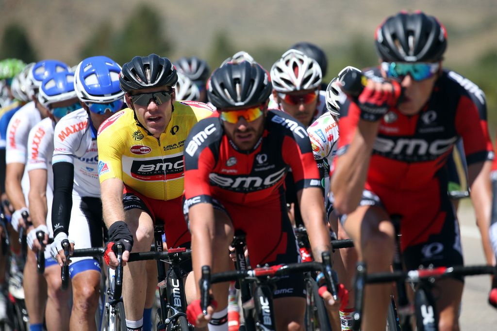 BMC looking after Brent Bookwalter in the yellow jersey