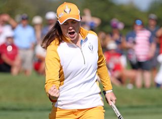 Leona Maguire celebrates during the Solheim Cup