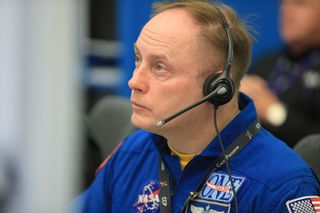 NASA astronaut Mike Fincke monitors Boeing's Orbital Flight Test (OFT) launch simulation on Feb. 12, 2019. Fincke is assigned to Boeing's Crew Flight Test, the first crewed flight of Boeing’s CST-100 Starliner following OFT.