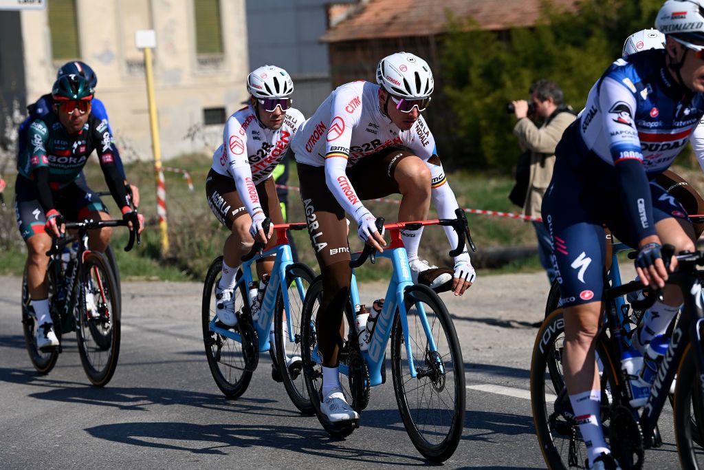 SANREMO ITALY MARCH 18 Oliver Naesen of Belgium and Ag2R Citroen Team competes during the 114th MilanoSanremo 2023 a 294km one day race from Abbiategrasso to Sanremo MilanoSanremo UCIWT on March 18 2023 in Sanremo Italy Photo by Tim de WaeleGetty Images