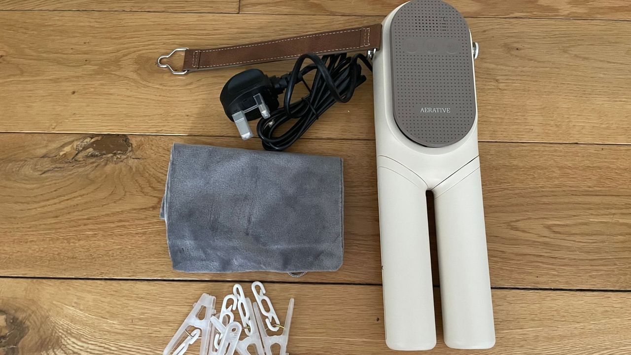 Aerative Portable Heated Clothes Airer unboxed on the floor