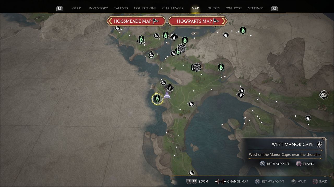 Hogwarts Legacy Cursed Tomb Treasure - map location
