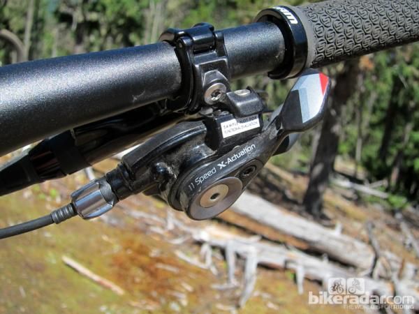 The SRAM XX1 trigger shifter internals are based on the X0 shifter but the look and feel are more like XX.