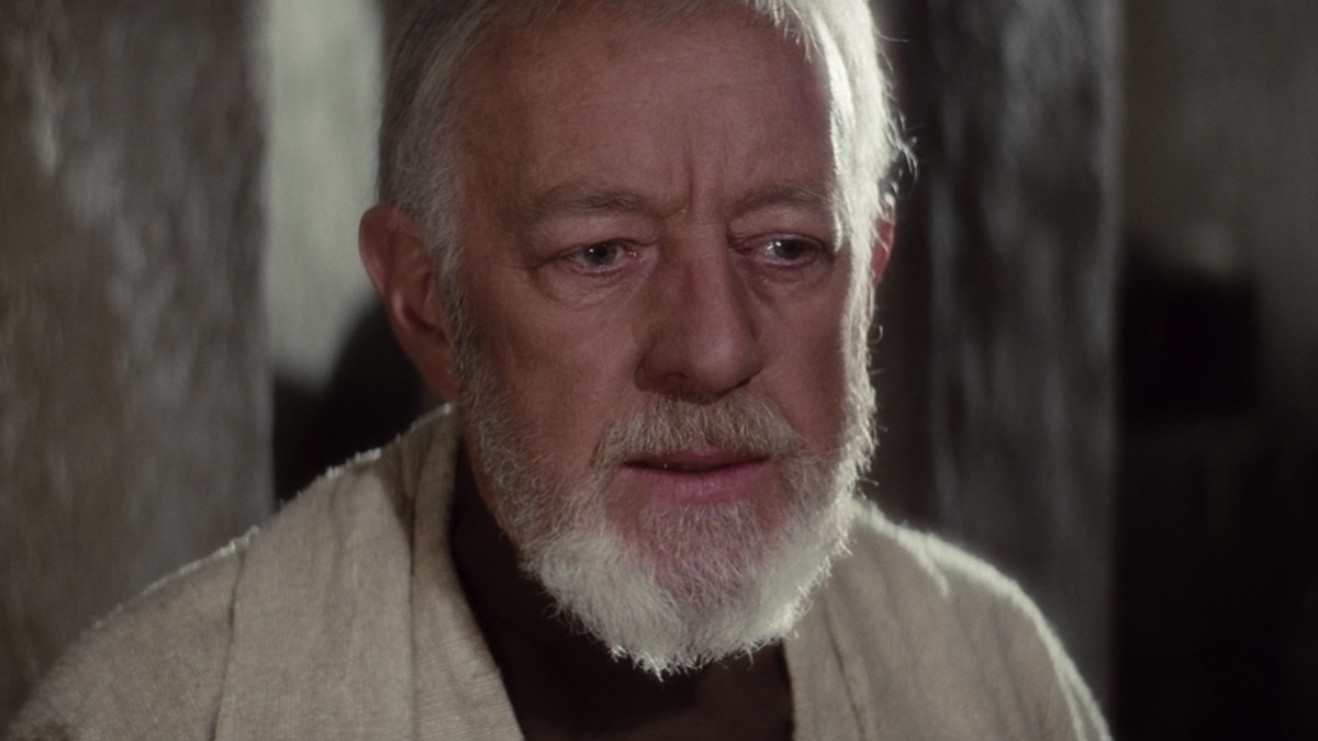 Alec Guinness as Obi-Wan Kenobi in Star Wars: A New Hope