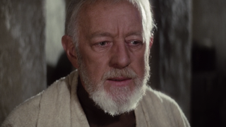 Alec Guinness as Obi-Wan Kenobi in Star Wars: A New Hope