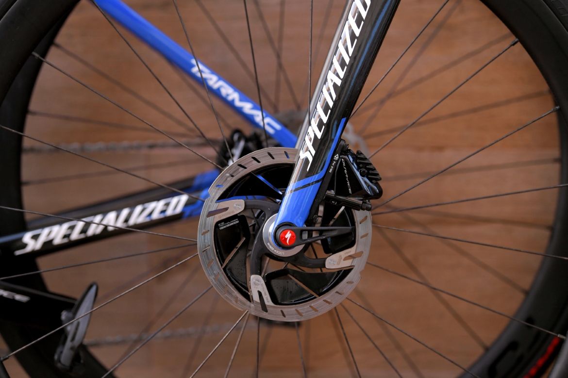 Disc brakes on the team's bikes