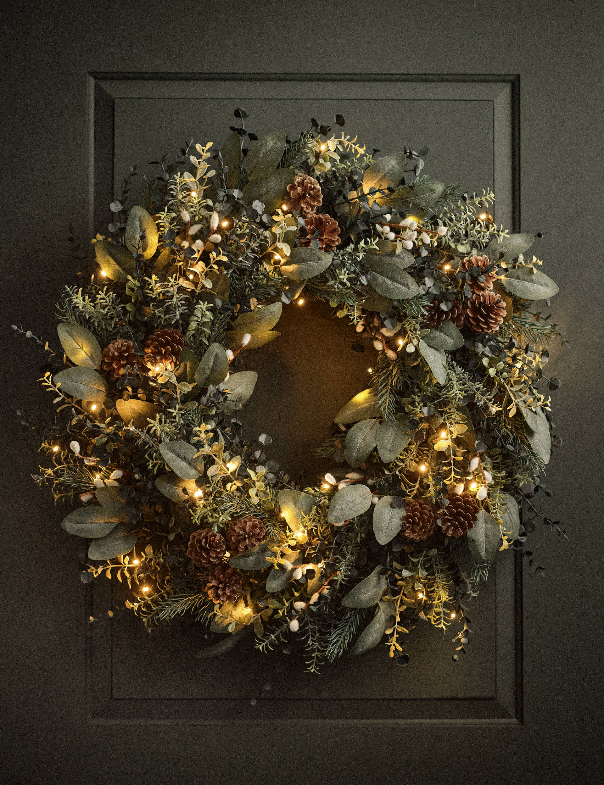 Light Up Greens Wreath
