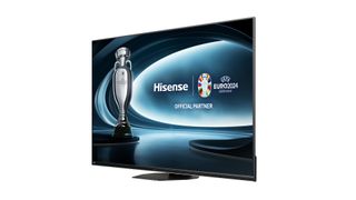 Hisense U8N TV with white backdrop