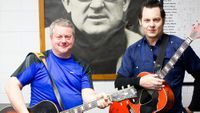 A photo of Jack White (right) and his brother Eddie Gillis