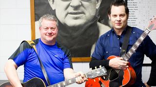 A photo of Jack White (right) and his brother Eddie Gillis