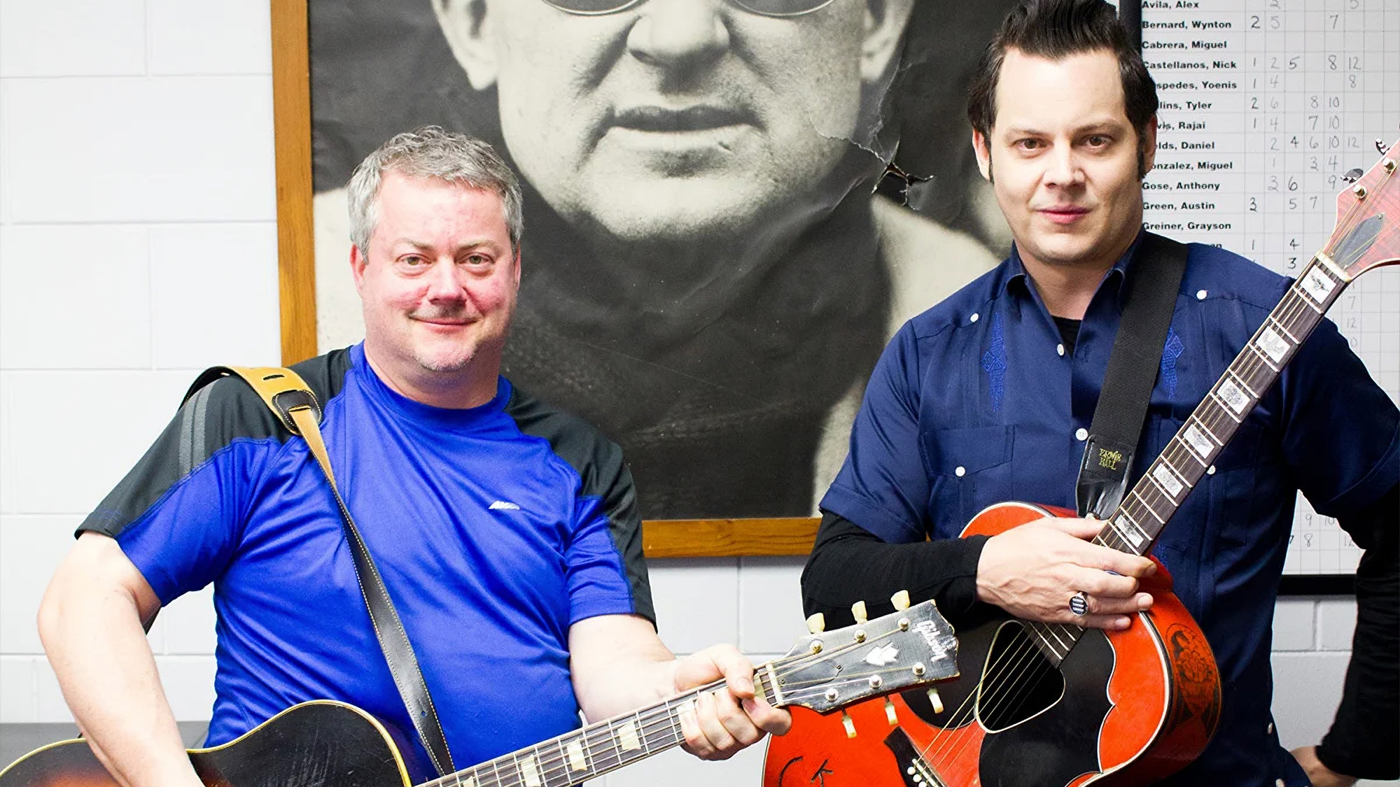 A photo of Jack White (right) and his brother Eddie Gillis