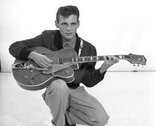 Duane Eddy poses for a portrait in 1958 in New York City