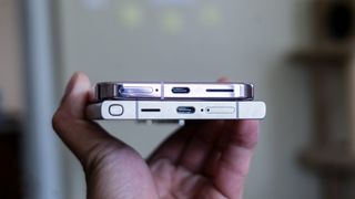 Pixel 9 Pro XL vs Galaxy S24 Ultra USB-C ports.