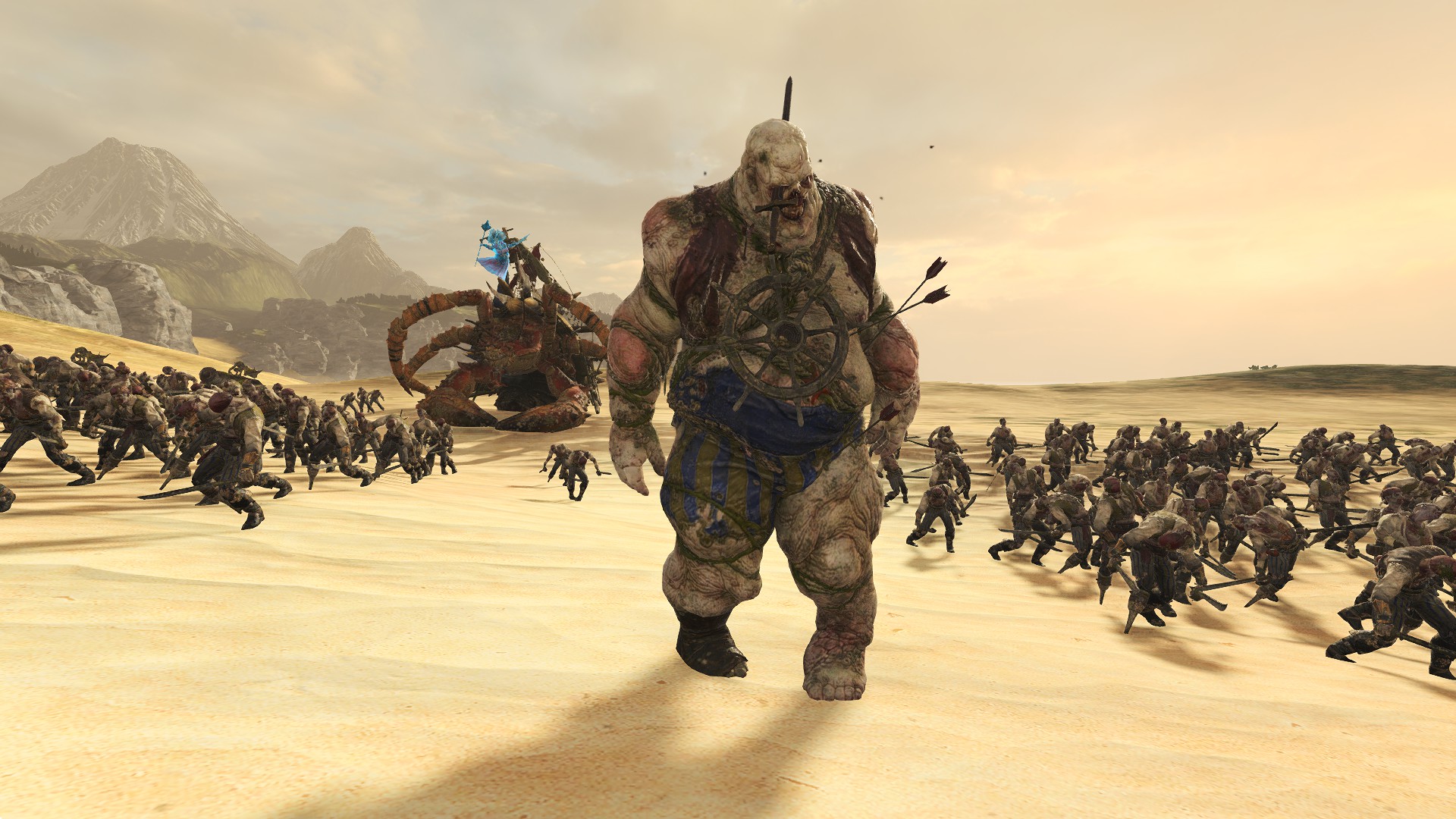 An army of zombie pirates marches over the sand