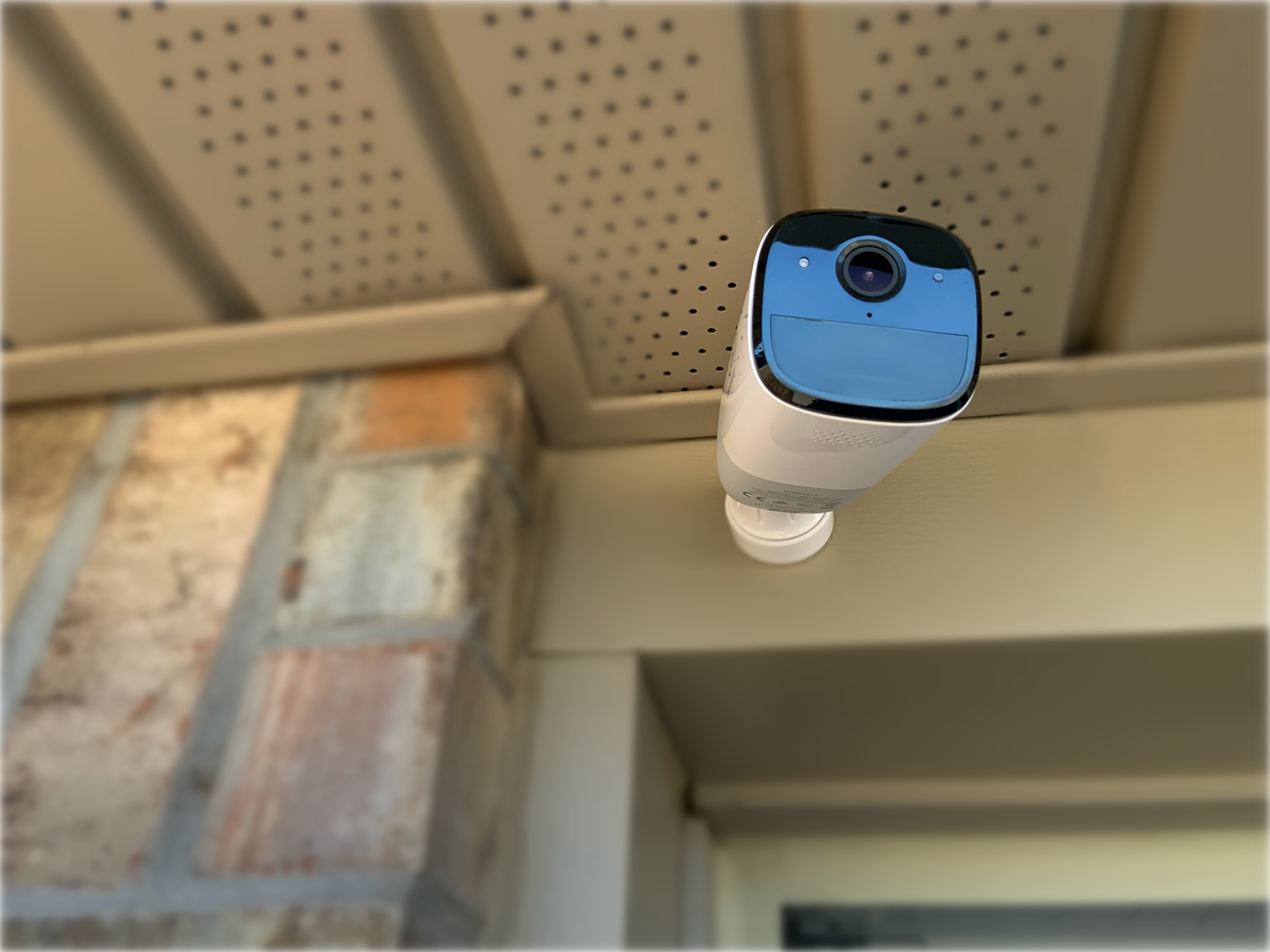 Front of eufyCam 2 installed outdoors