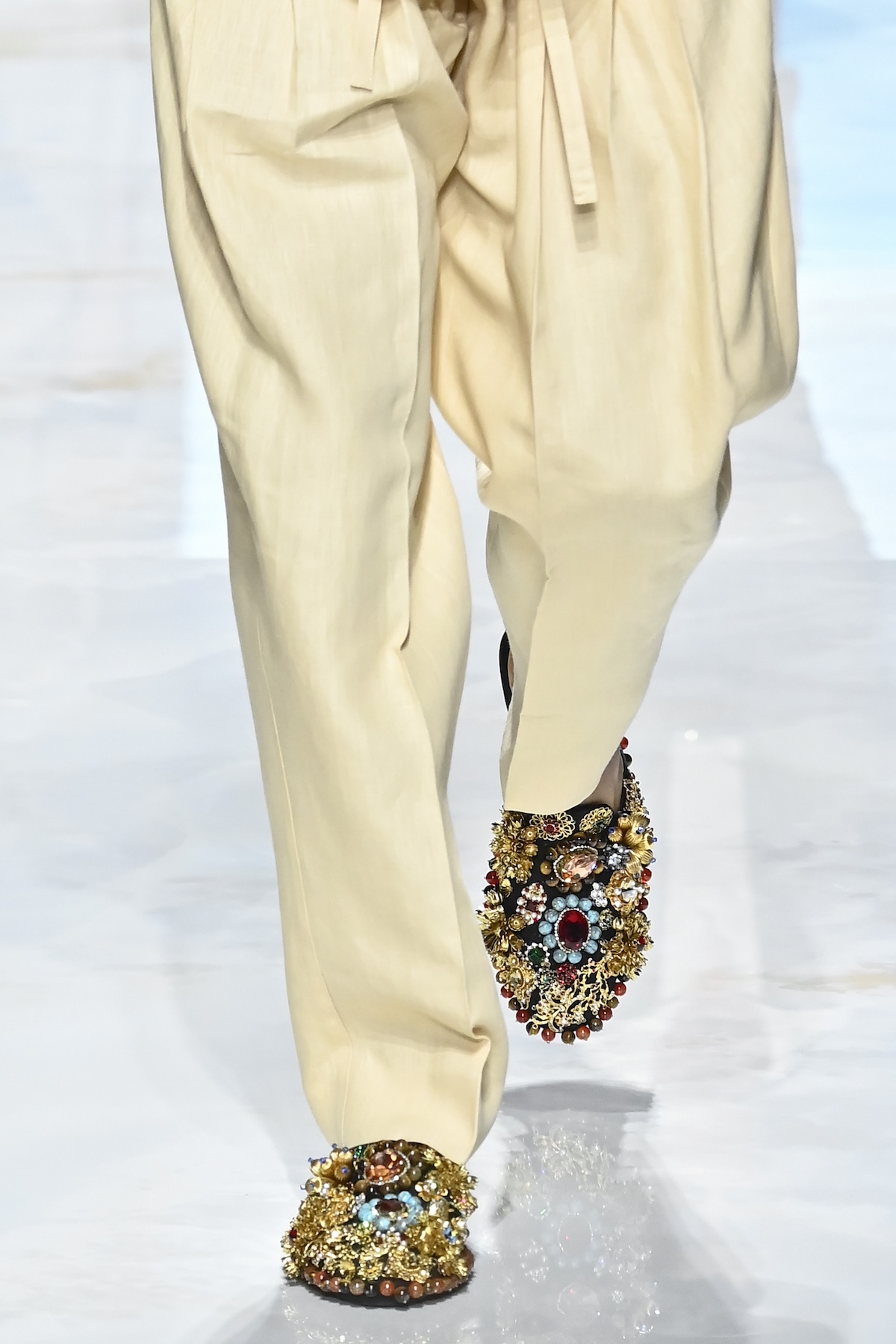 Dolce Gabbana bejewelled slippers