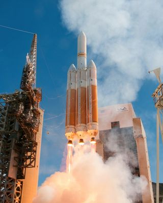 A United Launch Alliance (ULA) Delta 4 Heavy rocket carrying a payload for the National Reconnaissance Office (NRO) lifted off from Space Launch Complex-6 here at 11:03 a.m. PDT today. Designated NROL-65, the mission is in support of national defense. This is ULA’s eighth launch in 2013, the 24th Delta 4 mission and the second Delta 4 Heavy launch from Vandenberg Air Force Base.