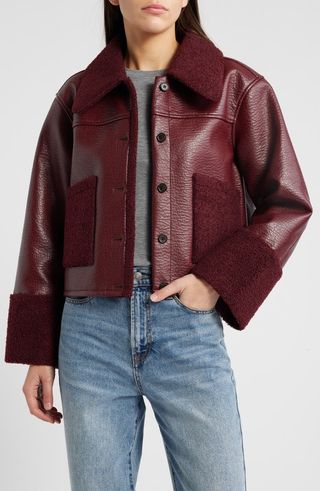 Dria Faux Leather & Faux Shearling Jacket