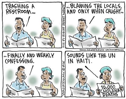 Editorial Cartoon World Ryan Lochte UN Haiti