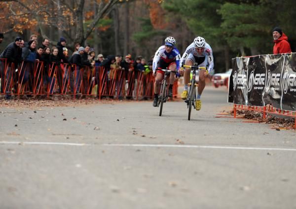 Justin Lindine (bikereg.com/Joe&rsquo;s Garage/Scott) couldn&rsquo;t match Adam Myerson (Cycle-Smart) in the sprint.