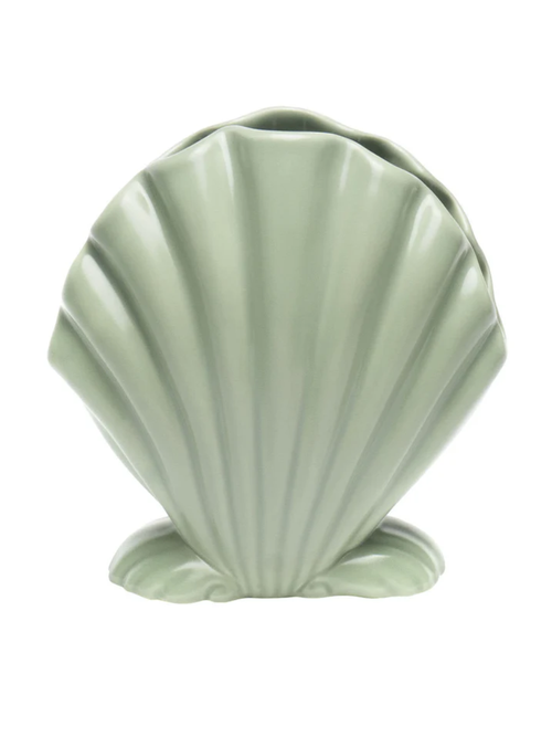 Bitossi Home Green Shell-Shaped Decorative Vases, Set of 2