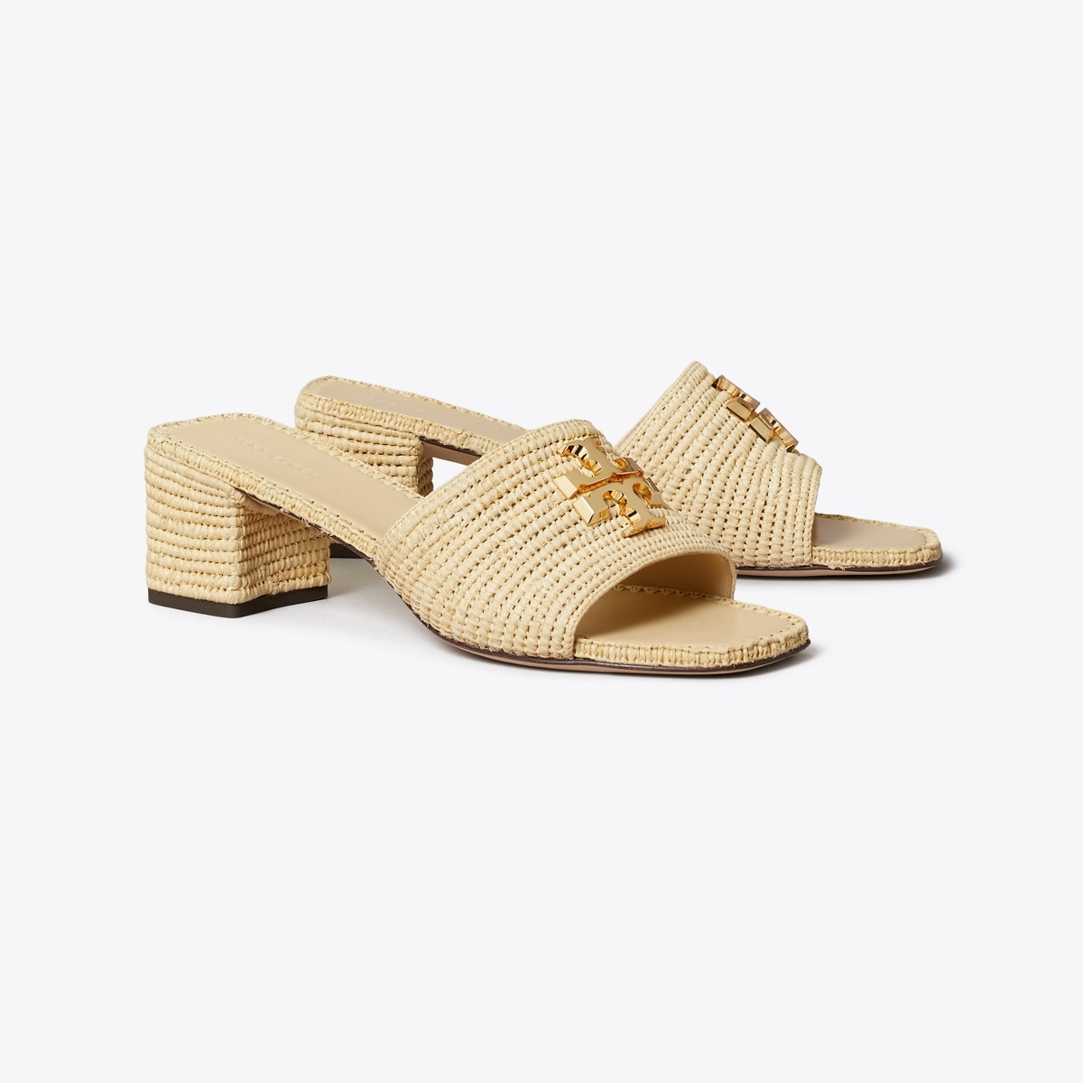 Eleanor Raffia Heeled Sandal in Beige, Size 10