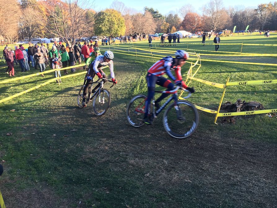 The leaders on course