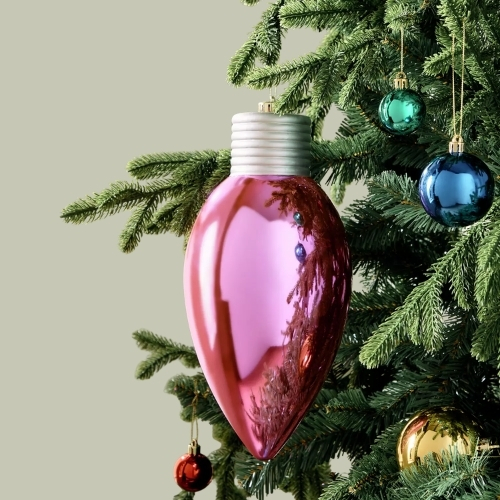 Habitat, Single Oversized Pink Christmas Hanging Ornament