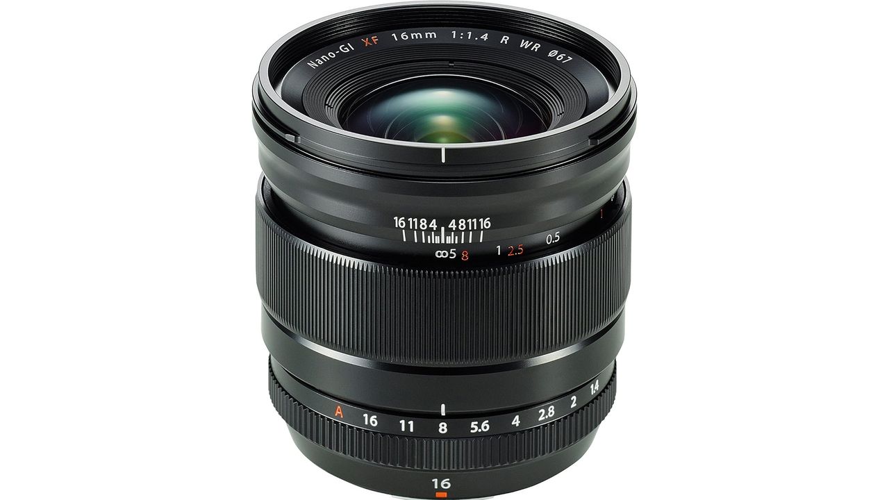 Fujifilm XF16mm F1.4 R WR on a white background