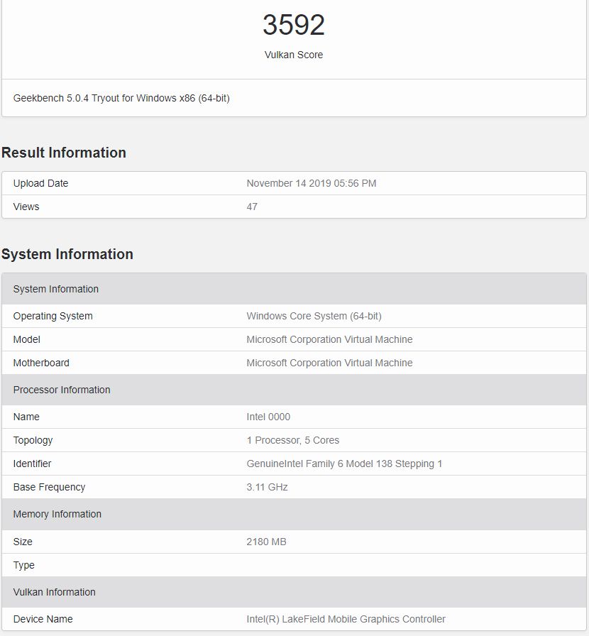 Intel Lakefield CPU