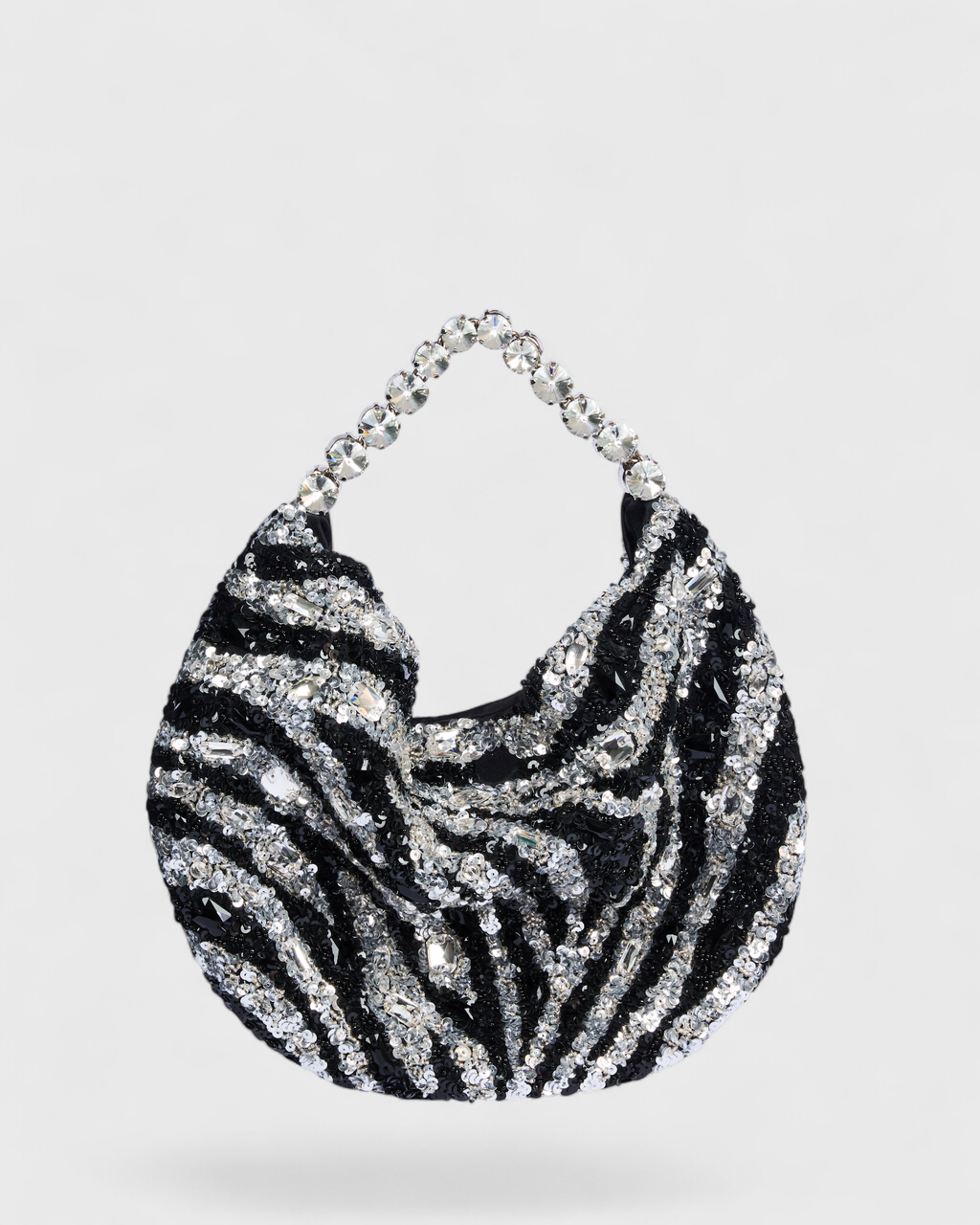 Zebra Sequins Hobo Bag