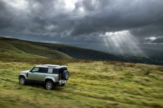 Land Rover Defender Hybrid offroading